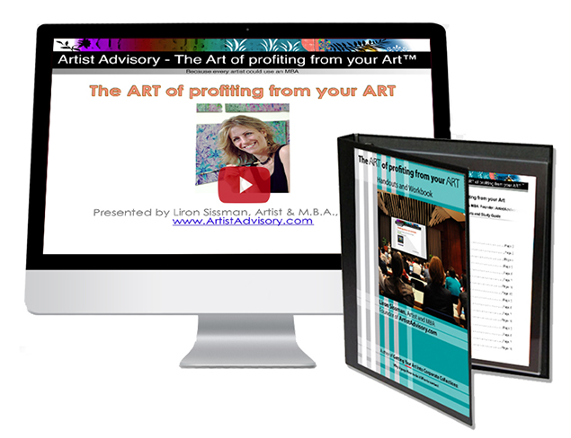 Liron Sissman, Artist and MBA. Founder Artist Advisory. The Art of profiting from your Art workshop and study materials